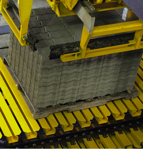SIEFCO automated stack of interlock blocks